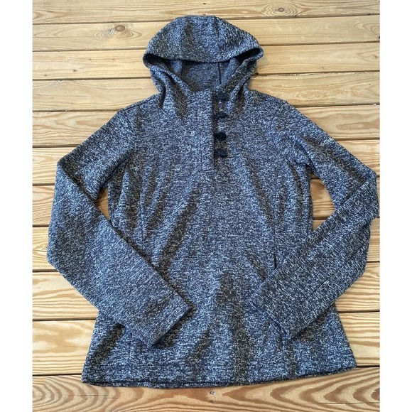 Columbia 1/4 Button Hooded Sweater Size Small Women’s Gray - Picture 1 of 7